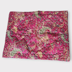 Pottery Barn Quilted Standard Sham 20"x26" Red Floral Cottagecore Farmhouse